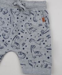 Bermuda-de-Moletom-Infantil-Estampada-de-Dinossauro-Cinza-Mescla-Claro-9945024-Cinza_Mescla_Claro_4