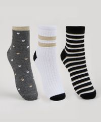 Kit-de-3-Meias-Femininas-Cano-Medio-Estampado-de-Listras-Multicor-9954846-Multicor_1