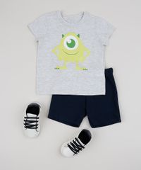 Conjunto-Infantil-Monstros-S-A--de-Camiseta-Cinza-Mescla---Bermuda-em-Moletom-Azul-Marinho-9942610-Azul_Marinho_3