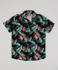 Camisa-Infantil-Estampada-de-Folhagens-Manga-Curta-Preta-9920799-Preto_1