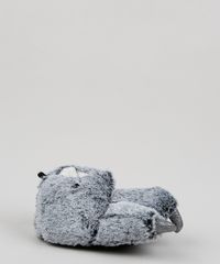 Pantufa-Feminina-Pata-de-Urso-com-Garras-em-Pelucia-Cinza-9860464-Cinza_3