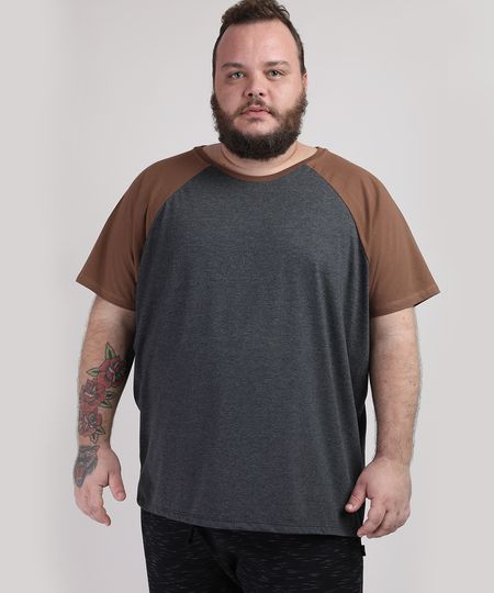 Camiseta-Masculina-Plus-Size-Basica-Raglan-Manga-Curta-Gola-Careca-Cinza-Mescla-Escuro-9951398-Cinza_Mescla_Escuro_1