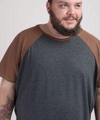 Camiseta-Masculina-Plus-Size-Basica-Raglan-Manga-Curta-Gola-Careca-Cinza-Mescla-Escuro-9951398-Cinza_Mescla_Escuro_4