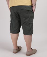 Bermuda-de-Sarja-Masculina-Plus-Size-Cargo-Verde-9951784-Verde_2