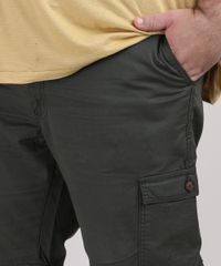 Bermuda-de-Sarja-Masculina-Plus-Size-Cargo-Verde-9951784-Verde_4