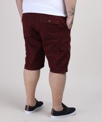 Bermuda-de-Sarja-Masculina-Plus-Size-Cargo-Vinho-9951784-Vinho_2