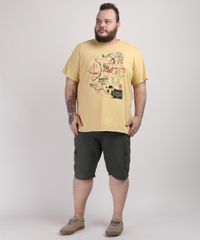 Camiseta-Masculina-Plus-Size-Mapa-Escandinavia-Manga-Curta-Gola-Careca-Mostarda-9953400-Mostarda_3