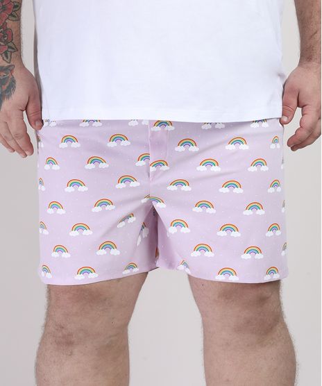 Samba-Cancao-Masculina-Plus-Size-Estampada-de-Arco-Iris-Rosa-Claro-9951238-Rosa_Claro_1