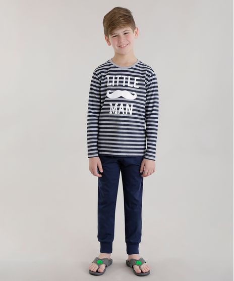 Pijama-Listrado--Little-Man--Cinza-Mescla-8677570-Cinza_Mescla_1