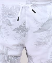 Short-Masculino-Plus-Size-Estampado-de-Folhagem-com-Cordao-e-Bolsos-Branco-9952730-Branco_4