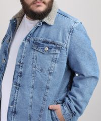 Jaqueta-Jeans-Masculina-Plus-Size-com-Bolso-e-Recorte-Gola-com-Pelo-Azul-Medio-9951373-Azul_Medio_4