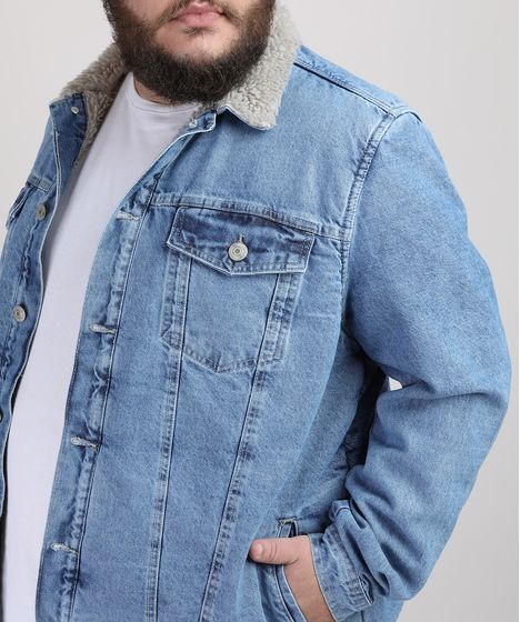 jaqueta jeans com pelo dentro masculina