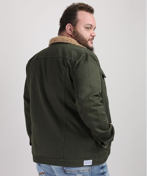 jaqueta verde militar plus size