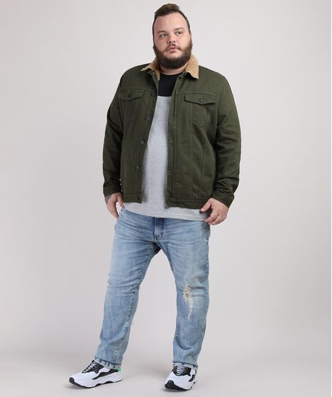 jaqueta verde militar plus size