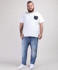 Camiseta-Masculina-Plus-Size-Estampada-Listrada-com-Bolso-Manga-Curta-Gola-Careca-Off-White-9952471-Off_White_3