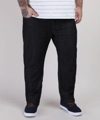 Calca-Jeans-Masculina-Plus-Size-Reta-com-Bolsos-Preta-9951380-Preto_1