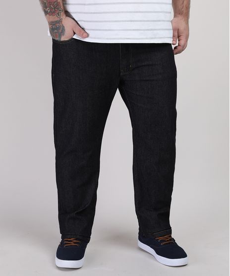 Calca-Jeans-Masculina-Plus-Size-Reta-com-Bolsos-Preta-9951380-Preto_1