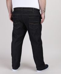 Calca-Jeans-Masculina-Plus-Size-Reta-com-Bolsos-Preta-9951380-Preto_2