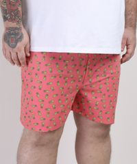 Samba-Cancao-Masculina-Plus-Size-Estampada-de-Abacaxis-Coral-9951245-Coral_1