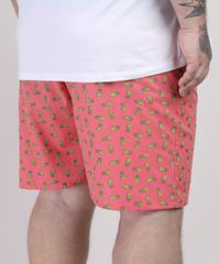Samba-Cancao-Masculina-Plus-Size-Estampada-de-Abacaxis-Coral-9951245-Coral_2