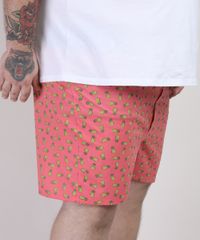 Samba-Cancao-Masculina-Plus-Size-Estampada-de-Abacaxis-Coral-9951245-Coral_3