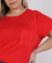 Pijama-Feminino-Plus-Size-Blusa-Manga-Curta-com-Bolso-Vermelho-9953329-Vermelho_4