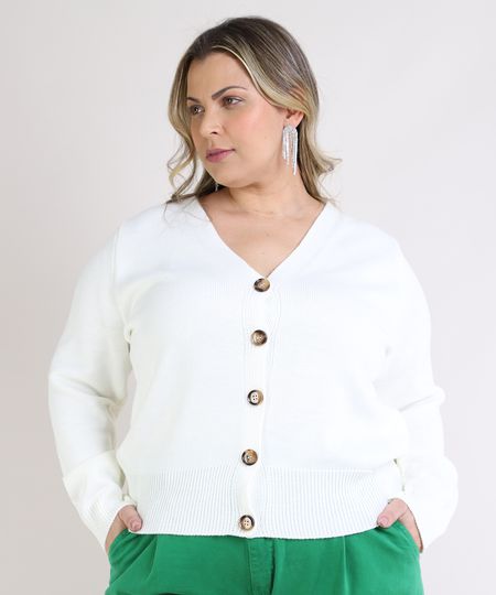 Cardigan-Feminino-Plus-Size-em-Trico-com-Botoes-Decote-V-Off-White-9956405-Off_White_1