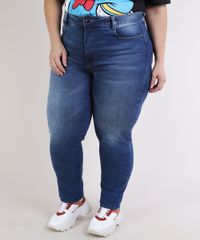 Calca-Jeans-Feminina-Sawary-Plus-Size-Super-Skinny-Cintura-Alta-Compressora--Azul-Escruro-9945294-Azul_Escruro_1