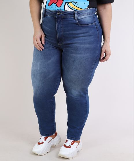 Calca-Jeans-Feminina-Sawary-Plus-Size-Super-Skinny-Cintura-Alta-Compressora--Azul-Escruro-9945294-Azul_Escruro_1