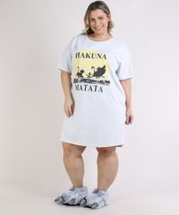 Camisola-Feminina-O-Rei-Leao-Manga-Curta-Cinza-Mescla-Claro-9953331-Cinza_Mescla_Claro_1