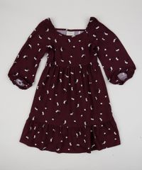 Vestido-Infantil-Estampado-Floral-Manga-Longa-Vinho-9954114-Vinho_1