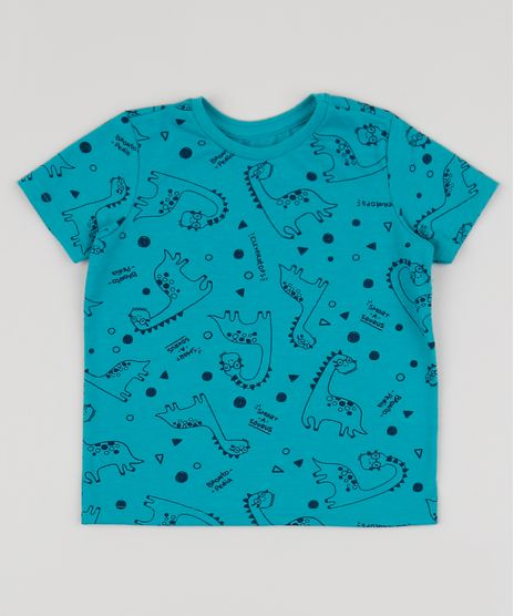 Camiseta-Infantil-Estampado-de-Dinossauros-Manga-Curta-Verde-9943045-Verde_1