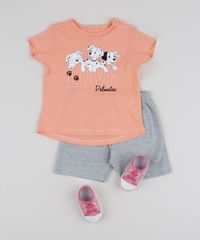 Conjunto-Infantil-101-Dalmatas-de-Blusa-Manga-Curta-Coral---Short-em-Moletom-Cinza-Mescla-9951743-Cinza_Mescla_3