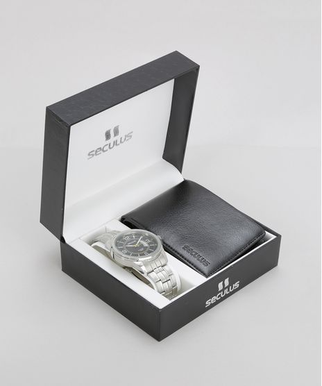 Kit-de-Relogio-Seculus-Masculino-Analogico---Carteira---28677G0SVNA1KB-Prateada-8755503-Prateada_1