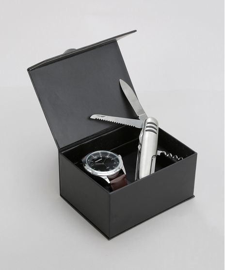 Kit-de-Relogio-Mondaine-Masculino-Analogico---Canivete-Suico---53517G0MVNH2KA-Prateado-8751316-Prateado_1