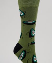 Meia-Masculina-Cano-Alto-Estampada-de-Abacate-Verde-Escuro-9944797-Verde_Escuro_3