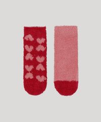 Kit-de-2-Meias-de-Inverno-Infantil-em-Chenille-Cano-Medio-Coracao-Multicor-9927138-Multicor_1