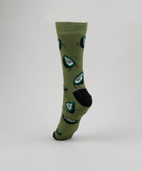 Meia-Masculina-Cano-Alto-Estampada-de-Abacate-Verde-Escuro-9944797-Verde_Escuro_2