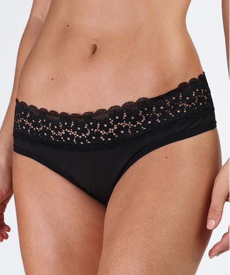 Calcinha-Calecon-em-Microfibra-Estampada-Floral-Preta-9591202-Preto_1
