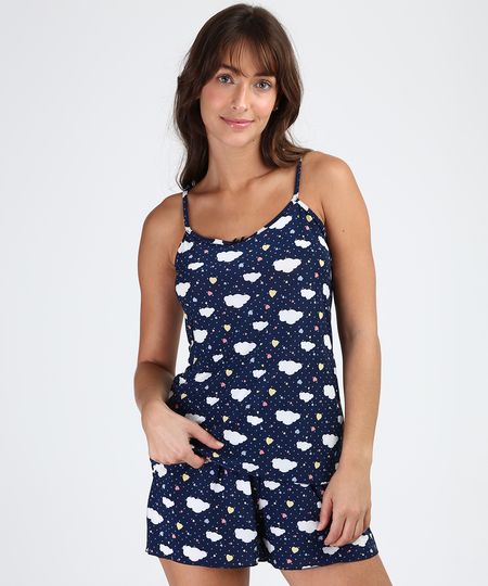 Short-Doll-Feminino-Estampado-de-Nuvens-Azul-Marinho-9846561-Azul_Marinho_1