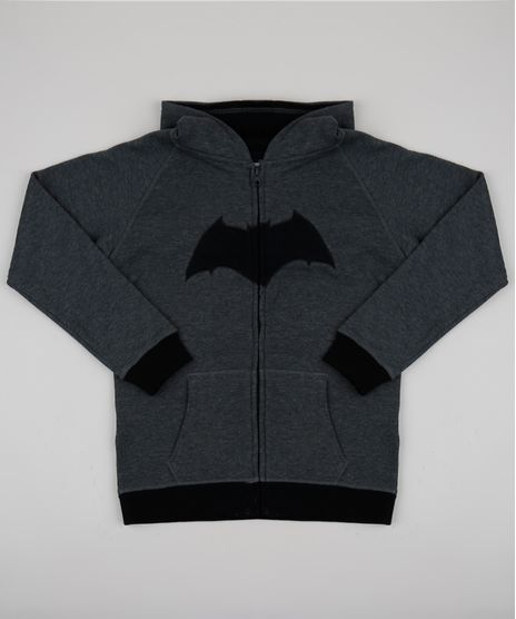 Blusao-Infantil-Batman-com-Capuz-em-Moletom-Cinza-Mescla-Escuro-9338075-Cinza_Mescla_Escuro_1