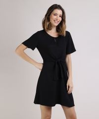 Vestido-Feminino-Curto-com-No-Manga-Curta-Preto-9949659-Preto_1