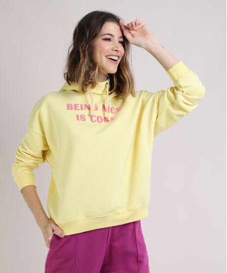 Blusao-de-Moletom-Feminino-Being-Nice-is-Cool-Com-Capuz-Amarelo-9952527-Amarelo_1