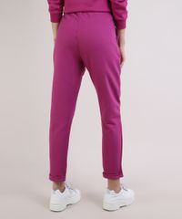 Calca-de-Moletom-Feminina-Cintura-Media-com-Barra-Dobrada-Pink-9952528-Pink_2