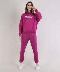 Calca-de-Moletom-Feminina-Cintura-Media-com-Barra-Dobrada-Pink-9952528-Pink_3