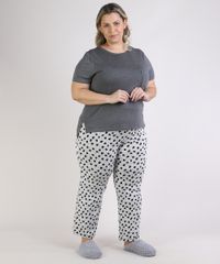 Pijama-Feminino-Plus-Size-Blusa-com-Bolsinho-Manga-Curta-Decote-Redondo-Cinza-Mescla-9953326-Cinza_Mescla_1