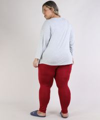 Pijama-Feminino-Plus-Size-Blusa-com-Botoes-Manga-Longa-Decote-Redondo-Cinza-Mescla-9953337-Cinza_Mescla_2