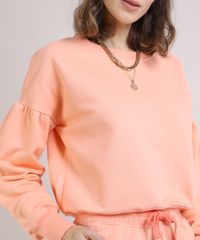 Blusao-de-Moletom-Feminino-Manga-Bufante-Decote-Redondo---Elastico-de-Cabelo-Scrunchie-Laranja-Claro-9952534-Laranja_Claro_4