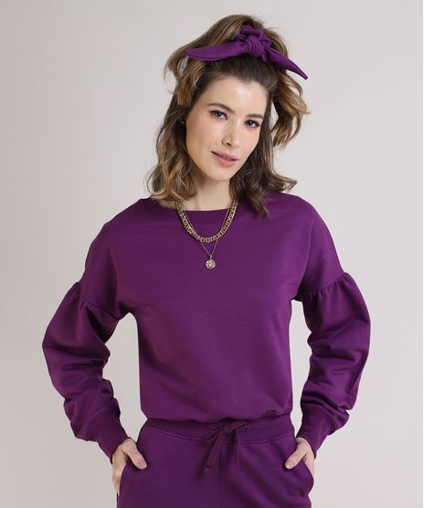 Blusao-de-Moletom-Feminino-Manga-Bufante-Decote-Redondo---Elastico-de-Cabelo-Scrunchie-Roxo-Escuro-9952534-Roxo_Escuro_1