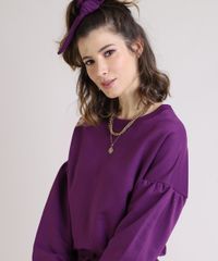 Blusao-de-Moletom-Feminino-Manga-Bufante-Decote-Redondo---Elastico-de-Cabelo-Scrunchie-Roxo-Escuro-9952534-Roxo_Escuro_4